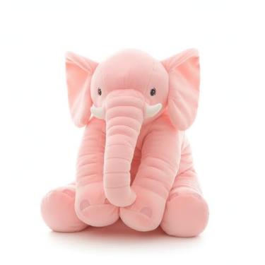 Imagem de Elefante de Pelúcia Gigante 60cm Rosa: O Abraço Macio que Seu Tesouro Merece. Perfeito para Decoração e Conforto!