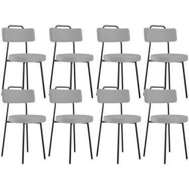 Imagem de Kit 08 Cadeiras Decorativas Estofada Para Sala De Jantar Barcelona L02
