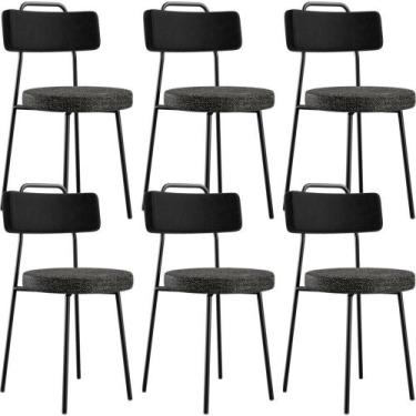 Imagem de Kit 06 Cadeiras Decorativa Estofada Sala Jantar Barcelona L02 material