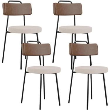 Imagem de Kit 04 Cadeiras Decorativas Estofada Sala Jantar Barcelona L02 materia