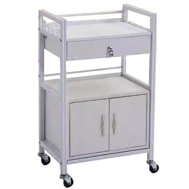 Imagem de AKALNNB Carrinho de rodinhas de salão resistente, armário de armazenamento de carrinho de barbeiro, armário de beleza móvel, organizador de beleza, com gavetas, roda (cor: preto-A, tamanho: 83 x 50 x