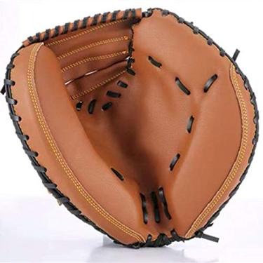 Imagem de Luva de beisebol luvas de lançador de PVC macio e durável luvas de beisebol para jovens adultos Softball engrossar ajustável e confortável (cor: Brown, tamanho: Right Hand)