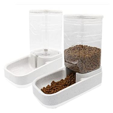 Imagem de Dispensador de água para animais de estimação desconectado, alimentador automático de comida de gato, tigela de água para cães e alimentadores automáticos para animais de estimação, bebedouro para