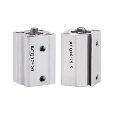 Imagem de ACQ12 ACQ16 Curso 5-50 mm Pequeno Pistão Fino Compacto Pneumático Ar Duplo Ação Cilindros 1 Pç (Curso 50 mm, ACQ16 (Diâmetro 16 mm))