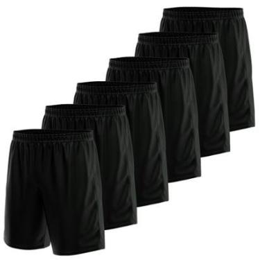 Imagem de Kit 6 Calção Short Futebol Basquete Vôlei Bermuda Dry Treino Academia-Masculino