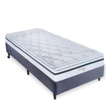 Imagem de Cama Box Colchão Solteiro Molas Ensacadas Orthocrin Real Branco Pillow