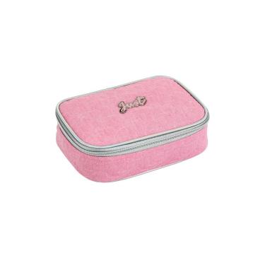 Imagem de Estojo Escolar Penal Box Jeans Glitter - Rosa