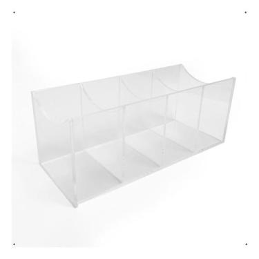 Imagem de Caixa Porta Chá Divisórias 4 Nichos Sem Tampa Em Acrílico - Akria desi