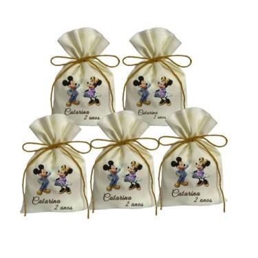Imagem de Saquinhos Mickey e Minnie Lembrancinhas Personalizados 20 Unidades - N