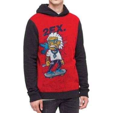 Imagem de Moletom Com Capuz Skate 2ex Ref:602 - smoke, Preto, GG