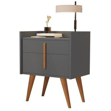 Imagem de Mesa De Cabeceira Quarto Retrô Decorativa Canto Lateral - Davi Cinza G