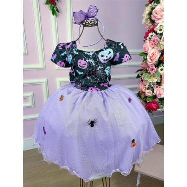 Imagem de Vestido Fantasia Temáticos Kids Halloween Saia Lilás, Lavender, 12