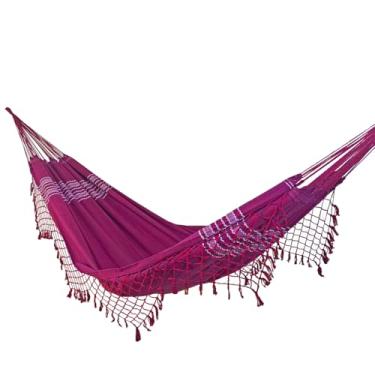 Imagem de Rede de Dormir e Descanso Jeans Casal 100% Algodão Jaguaruana. (Vinho)