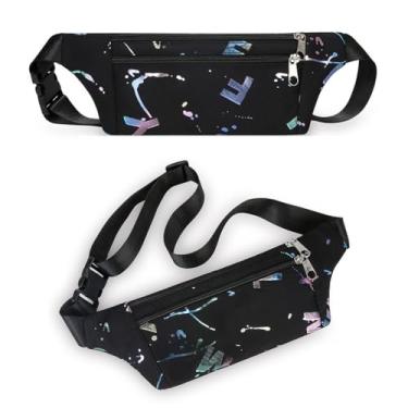 Imagem de Pochete feminina com alça ajustável para viagem casual, corrida, caminhada, ciclismo, Estilo B