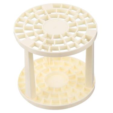 Imagem de 1 suporte de pincel, organizador de armazenamento de pincéis de tinta, 49 furos, suporte redondo para mesa de artista, lápis de maquiagem, bege