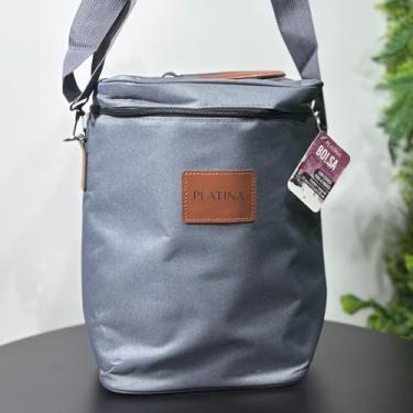 Imagem de Bolsa Térmica Winebag para Vinhos em Oxford Cinza para 4 Garrafas de 1L (Cinza)