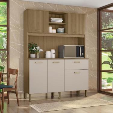 Imagem de Armário de Cozinha Topázio 136cm Compacto Com Balcão Multiuso - CIALAR