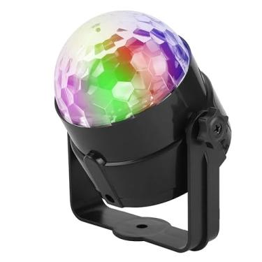 Imagem de Mini Globo de Luz LED Rotativo, Iluminação Disco Multicolorida, Efeito Cristal Hexagonal, Ideal para Festas e Decoração