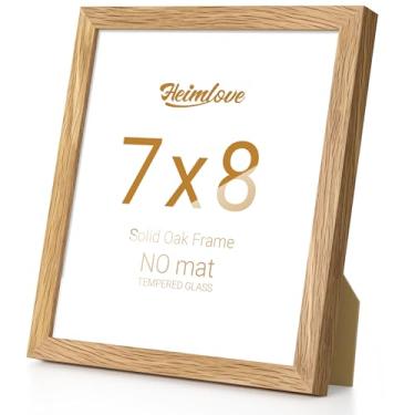 Imagem de Heimlove Moldura de madeira de carvalho de 17 x 20 cm, molduras de alta qualidade 17 x 20 para pendurar na parede ou mesa, molduras 18 x 20 naturais sem tapete, vidro temperado, kit de parede, cor de