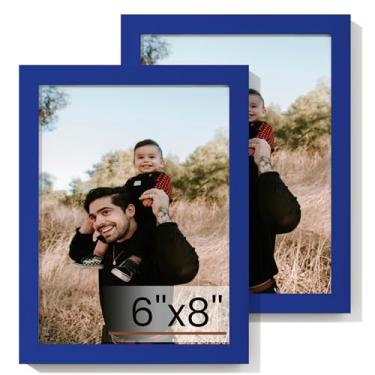 Imagem de Heimlove Conjunto de 2 porta-retratos 15,2 x 20,3 cm, molduras azuis 15,2 x 20,3 cm, colagem de parede para galeria de parede ou exibição de mesa para documento de certificado