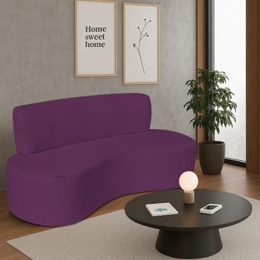 Imagem de Sofá Curvo 3 Lugares Amsterdã 180cm Suede Cor Roxo