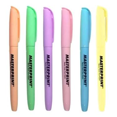 Imagem de Kit 6Canetas Tom Pastel Am Az Vd Rs Rsê Lilás Marca texto - Masterprin