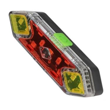 Imagem de Pisca de Bike Bicicleta Luz Sinalizador LED, 8 Modos de Iluminação, Recarregável USB, 7,5 x 2 cm, Vermelho e Amarelo