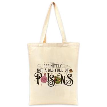 Imagem de Tamnioa Sacolas de Halloween de lona para doces ou travessuras, sacola de Halloween para mulheres, sacolas de presente para doces ou travessuras, sacola de lona com venenos reutilizáveis maçã doce