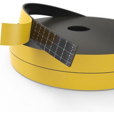 Imagem de Excluidor de rascunho para janelas de portas, 0,9 cm x 0,5 cm x 9,5 cm, fita de espuma autoadesiva, tira de vedação contra o clima, para lacuna preta