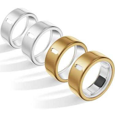 Imagem de Polyjoy Pacote com 4 capas compatíveis com Oura Ring Gen 4/Oura Ring Gen 3 Horizon/3 Heritage, carregando derectly, protetor de TPU antiarranhões para mulheres e homens malhando, tamanho 10