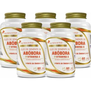 Imagem de Kit 5 Óleo de Semente de Abóbora 60 capsulas de 1000mg FNB - Flora Nat
