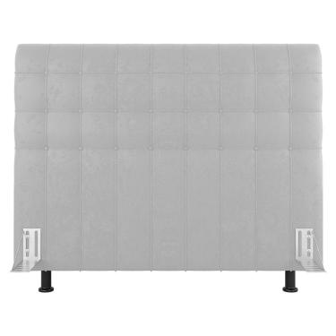 Imagem de Cabeceira Cama Box Casal Dahlia 140Cm Com Frame Sintético Branco - Abmaza