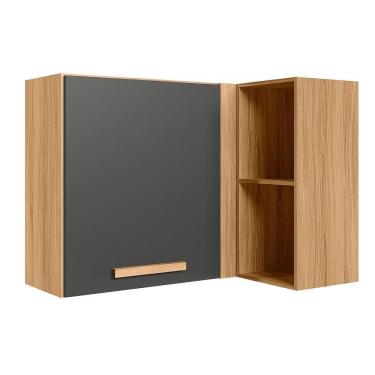 Imagem de Armário Aereo De Canto 88cm Intenza - Ssx Multicoisas Carvalho Nature-chumbo
