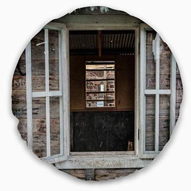 Imagem de Decoração de madeira para paredes e janelas da Designart, sala de estar, sofá, almofada de alta qualidade + capa de almofada impressa em ambos os lados 50 cm