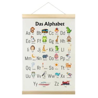 Imagem de Moldura de pôster de alfabeto boêmio, decoração educativa para pendurar na parede, impressões artísticas, desenhos animados, alfabeto, cartaz de parede, para sala de jogos