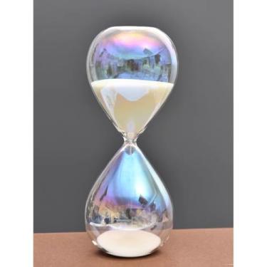 Imagem de Ampulheta Decorativa, Ampulheta de Vidro Temporizador de Areia 5/15/30 Minutos Furta Cor(Branco,30 minutos)