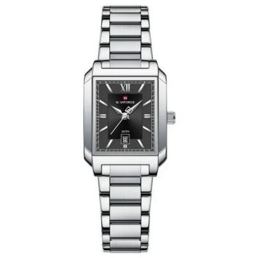 Imagem de Relógio De Pulso Feminino Pulseira Aço Inoxidável Casual 30m à Prova D´agua Prata