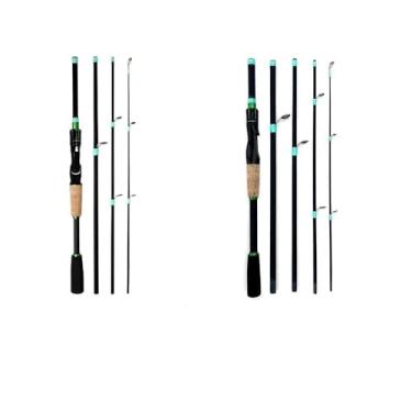Imagem de Vara de Pesca de Viagem Vara de pesca 1,8/2, m ultraleve carbono para viagem, vara para isca, 4/5 seções, para baitcasting(2.1M)