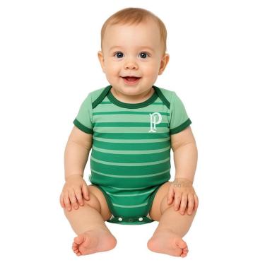 Imagem de Body Bebê Palmeiras Listras Degradê Oficial