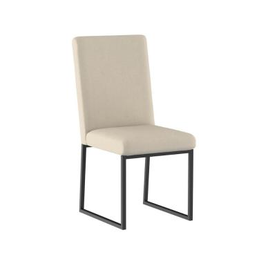 Imagem de Cadeira Para Mesa Jantar Com Base De Ferro Preto - Balaqui Bege