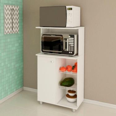 Imagem de Balcão Multiuso Com 1 Porta E 2 Cestos Para Fruteira Branco