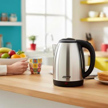 Imagem de Chaleira Elétrica Inox Escovado 1,8L 1500W – Fervura Rápida e Alta Performance