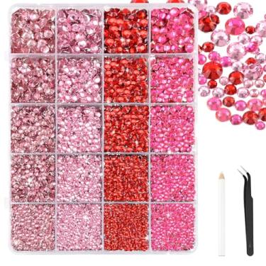 Imagem de Bouiexye Sistema Rosa Conjunto de Strass 28000 Peças Nail Art Strass Com 1 Pinça e Caneta Adequado para Decoração DIY de Roupas Sapatos Pintura de Arte de Unhas, etc