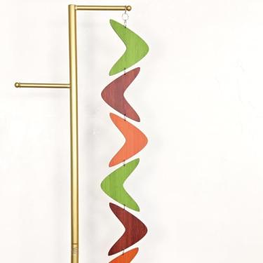 Imagem de MidModArt 9 peças de painéis de divisão de quarto suspensos de PVC arte de parede moderna de meados do século, divisórias decorativas de quarto bumerangue MCM para estudo de quarto de jantar 17 x 146