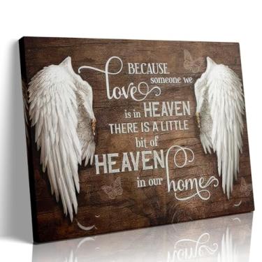 Imagem de BRPXJRA Arte de parede memorial em memória amorosa decoração de parede asas de anjo impressões em tela pôsteres de lembrança pinturas de incentivo amor celestial imagens de casa motivacional pronto