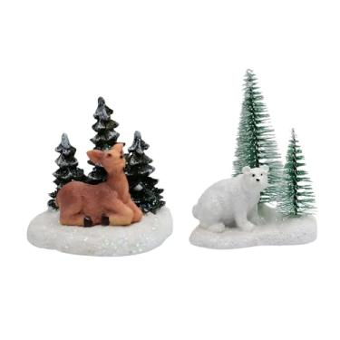 Imagem de UGPLM 2x Decorações de Mesa de Natal, Estatueta de Veado, Adereço Fotográfico, Pequenos Enfeites Decorativos, Estatueta de Urso Polar para Mesa ou