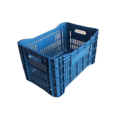 Imagem de Caixa Organizadora Multiuso Agricola Vazada Feira Plastica 49L(AZUL)