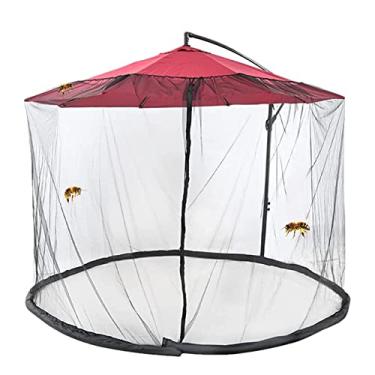 Imagem de guarda-chuva pátio | insetos poliéster para guarda-chuvas externos - Acessório guarda-chuva pátio para mercado ao ar livre, porta com zíper duplo, base Hoghaki