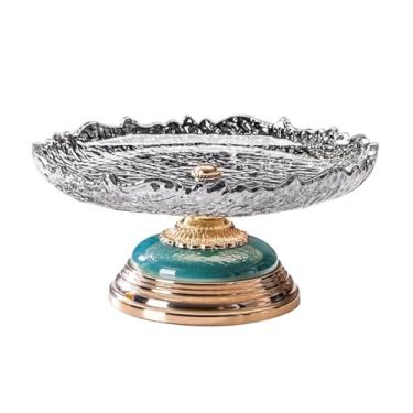Imagem de BSNANCA Bandejas de vidro de cristal, bandejas de frutas para festa, tigelas de mesa de café, tigelas de frutas, cestas de frutas, bandejas de servir, suporte de frutas