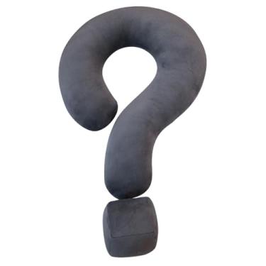 Imagem de Travesseiro de pescoço para viagem | Almofada grande com ponto de interrogação, curva em forma de U de 55 cm, suporte de pescoço e cabeça de avião, para carro, quarto, sofá